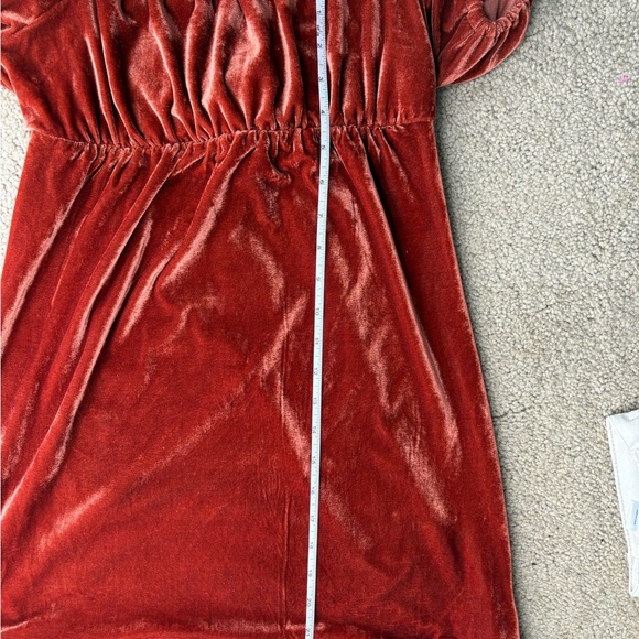 Urban outfitters velvet orange babydoll mini boho croquette fairy dress sz xs - Picture 11 of 14